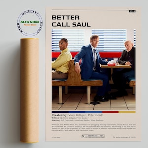 Better Call Saul Poster - Better Call Saul Druck - Minimalistisches Tv Serien Poster - Vintage Retro Druck - Individuelles Poster - Wand Kunst Druck