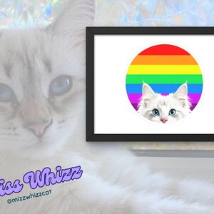 Regenbogen Pride Katze Kunstdruck: LGBTQ+ Home Decor (16x20)