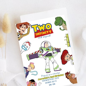 Toy Story Birthday Invitation, Editable Toy Story Invitation, Personalized Woody Buzz Jessie Birthday Download, Two Infinity and Beyond