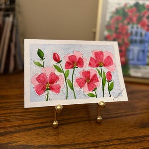 Cartão postal pintado à mão, flor colorida, cartão postal em aquarela, impressão 4x6 para Postcrossing, correspondência, presentes, momentos doces, presentes de inauguração de casa