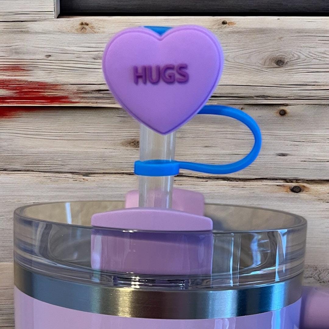 Hugs Lilac Purple Straw Topper - Etsy