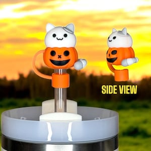 Pumpkin & Cat Straw Topper