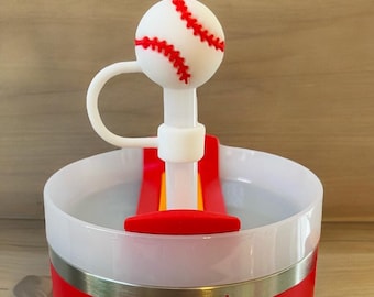 Baseball Straw Topper