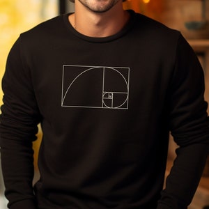 Fibonacci Spiral, Golden Ratio, Golden Spiral, Fibonacci Shirt, Symbolic, Esoteric Symbol, Sacred Geometry, Unique, Gift for Him, Sweatshirt