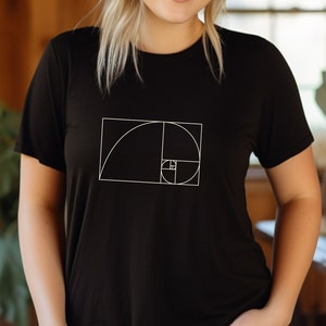 Fibonacci Spiral, Golden Ratio, Golden Spiral, Fibonacci Shirt, Symbolic Shirt, Esoteric Symbol, Sacred Geometry, Unique, Gift for Her, Tee