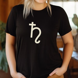 Saturn Symbol Tee Shirt, Planetary Symbol, Symbolic, Astrological, Capricorn, Ruling Planet, Esoteric, Astrology, Unique, Gift for Her