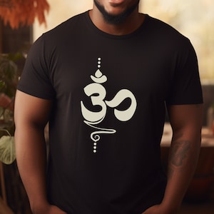 Om Tee Shirt, Ohm Shirt, Universal Sound, Ohm Symbol, Symbolic Shirt, Symbolic Gift, Hinduism, Hindu Gift, Unique, Gift for Him, Cotton Tee