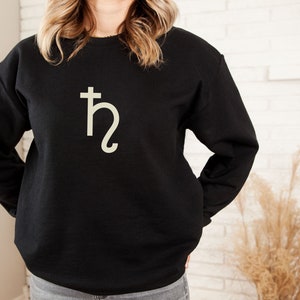 Saturn Symbol Sweatshirt, Planetary Symbol, Symbolic, Astrological, Capricorn, Ruling Planet, Esoteric, Astrology, Unique, Gift for Her