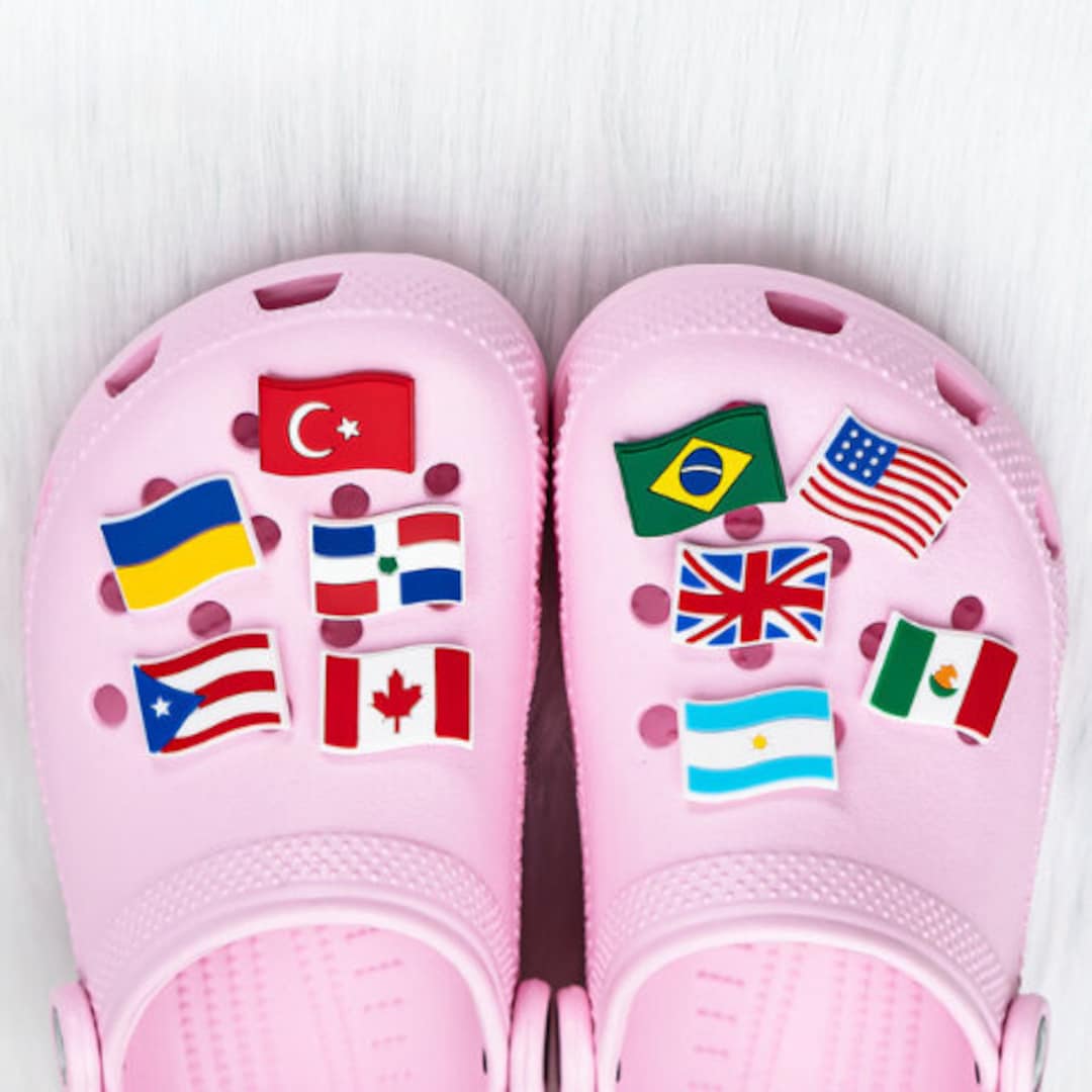 National Flag Croc Charms Country Flags Crocs Jibbitz Etsy