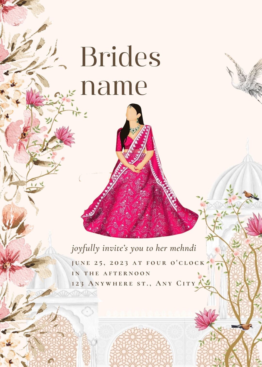 Mehndi Invitations Etsy