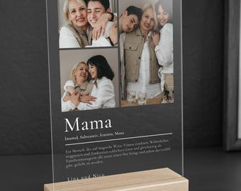 Mama Acrylglasbild personalisiert Muttertag Geschenk Mama Geburtstag Acryl Aufsteller Foto Muttertagsgeschenke Weihnachten Danke Mutter Bild