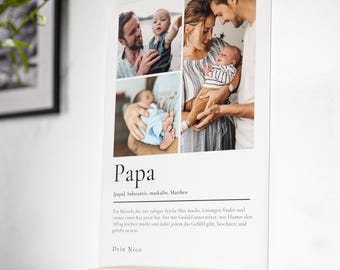 Papa Acrylglasbild personalisiert Vatertag Geschenk Vater Geburtstag Acryl Aufsteller Foto  Vatertagsgeschenke Weihnachten Danke Papas Bild