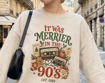 Retro Winter Sweatshirt Weihnachten Hoodie Santa Shirt Weihnachtszeit Sweater Weihnachtsgeschenk T-Shirt Christmas Geschenk Weihnachts Pulli