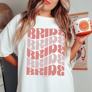 Braut Shirt, Retro Bride Shirt, Junggesellinnenabschied, Groovy Bride Shirt, Bachelorette Party, Team Bride, Brautjungfer, Trauzeugin Shirt