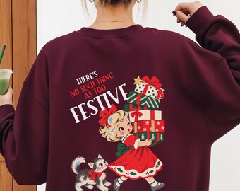 Retro Winter Sweatshirt Weihnachten Hoodie Santa Shirt Weihnachtszeit Sweater Weihnachtsgeschenk T-Shirt Christmas Geschenk Weihnachts Pulli