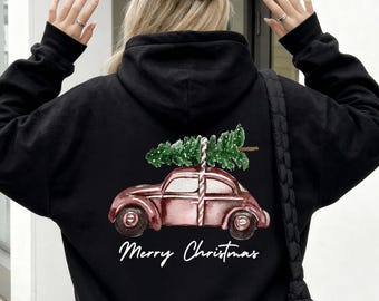 Merry Christmas Hoodie Weihnachten Sweatshirt Santa Shirt Weihnachtszeit Pulli Winter Sweater Weihnachtsgeschenk TShirt Geschenk Käfer Tanne