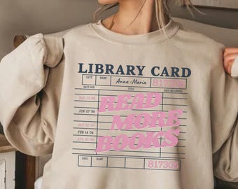 Bücher Sweatshirt personalisiert Book Lover Hoodie Bücherwurm Geschenk Buchliebhaber Geburtstag Weihnachtsgeschenk Book Club Bookish Merch