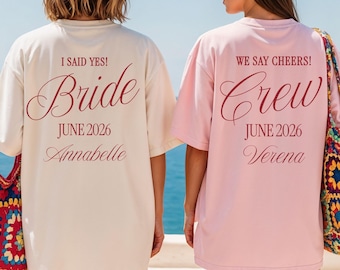 JGA Shirts personalisiert Junggesellinnenabschied Braut Geschenk Team Braut Shirt Bride Crew T-Shirts Brautjungern Geschenk Trauzeugin Shirt