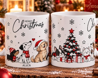Weihnachten Tasse personalisiert Wichtelgeschenk Geschenkidee Wichtel Mitbringsel Advent Weihnachtsgeschenk Becher Adventszeit Hunde Tasse