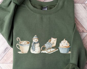 Winter Sweatshirt Weihnachten Hoodie Santa Shirt Weihnachtszeit Sweater Weihnachtsgeschenk T-Shirt Christmas Geschenk Weihnachts Pulli Retro