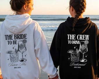 JGA Hoodie personalisiert Junggesellinnenabschied Braut Geschenk Team Braut Sweatshirt Bride Crew Sweater Brautjungern Geschenk Trauzeugin