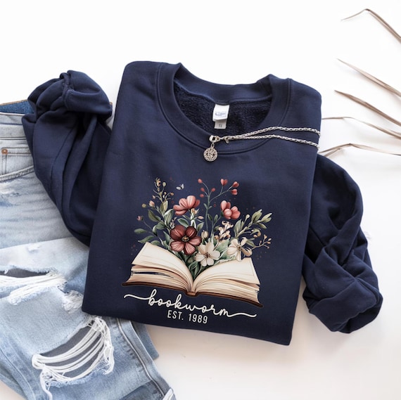 Personalisiert Bookworm Sweatshirt Book Lover Hoodie Bücherwurm Geschenk Buchliebhaber Geburtstag Weihnachtsgeschenk Book Club Bookish Merch