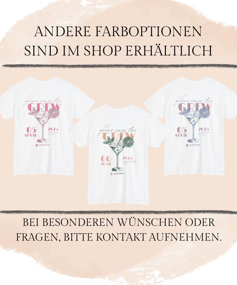 Personalisiertes Braut Shirt, JGA Shirts, Trauzeugin, Team Braut, JGA, Bride Shirt, Geschenk Braut, Junggesellinnenabschied, Brautjungfer image 7