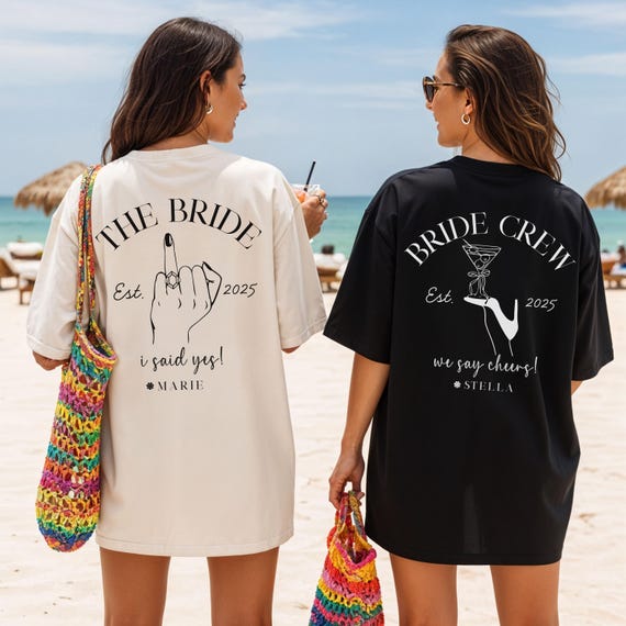 Personalisierter JGA Shirts Junggesellinnenabschied Team Braut Shirt Crew Shirts Braut-Geschenk Trauzeugin Geschenke Brautjunger Brautparty