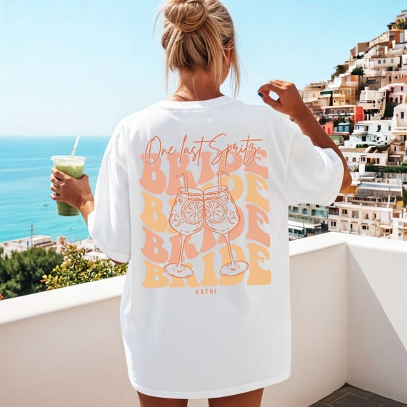 JGA Shirts personalisiert Aperol Spritz Braut T-Shirt Junggesellinnenabschied TShirts JGA Party Shirt Geschenk Trauzeugin Brautjungfer Crew