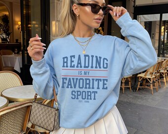 Reading is My Favorite Sport Sweatshirt Booklover Gift Reading Hoodie Book Club Christmas Club Bookish Merch Bookworm Gifts Birthday Readers