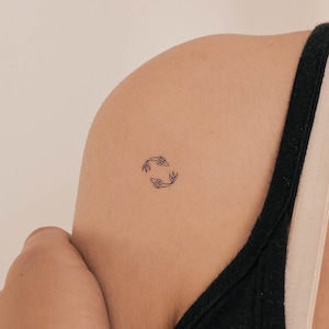 Gegenüber Fisch Paar temporäres Tattoo (3er Set)