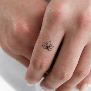 Minimalist Lotus Temporary Tattoo (Set of 3)