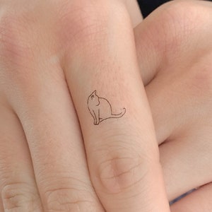 Tiny Cat Temporary Tattoo (Set of 3)