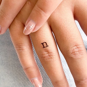 N Typewriter Lowercase Temporary Tattoo (Set of 3)
