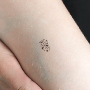 Winziges anatomisches Herz temporäres Tattoo (3er Set)