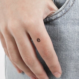 E Typewriter Lowercase Temporary Tattoo (Set of 3)