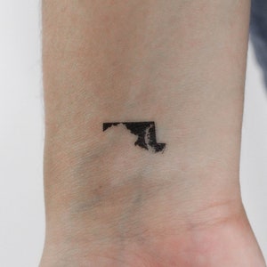 Maryland Karte temporäres Tattoo (3er Set)