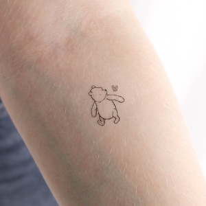 Classic Pooh Bear And Butterfly Temporary Tattoo (Set of 3)
