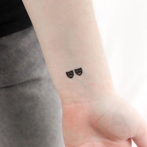 Drama Masks Temporary Tattoo (Set of 3)