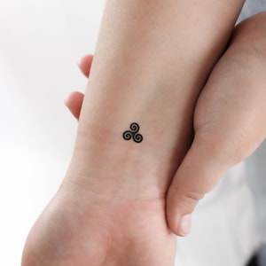 Small Triskelion Temporary Tattoo (Set of 3)