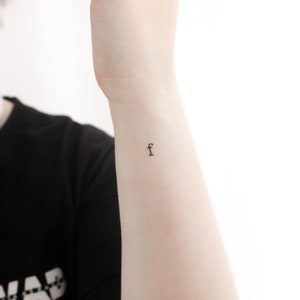 F Typewriter Lowercase Temporary Tattoo (Set of 3)