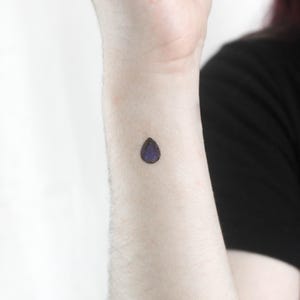 Tatuaggio temporaneo a forma di pera blu zaffiro (set da 3)