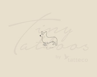 Pembroke walisische Corgis temporäres Tattoo (3er Set)