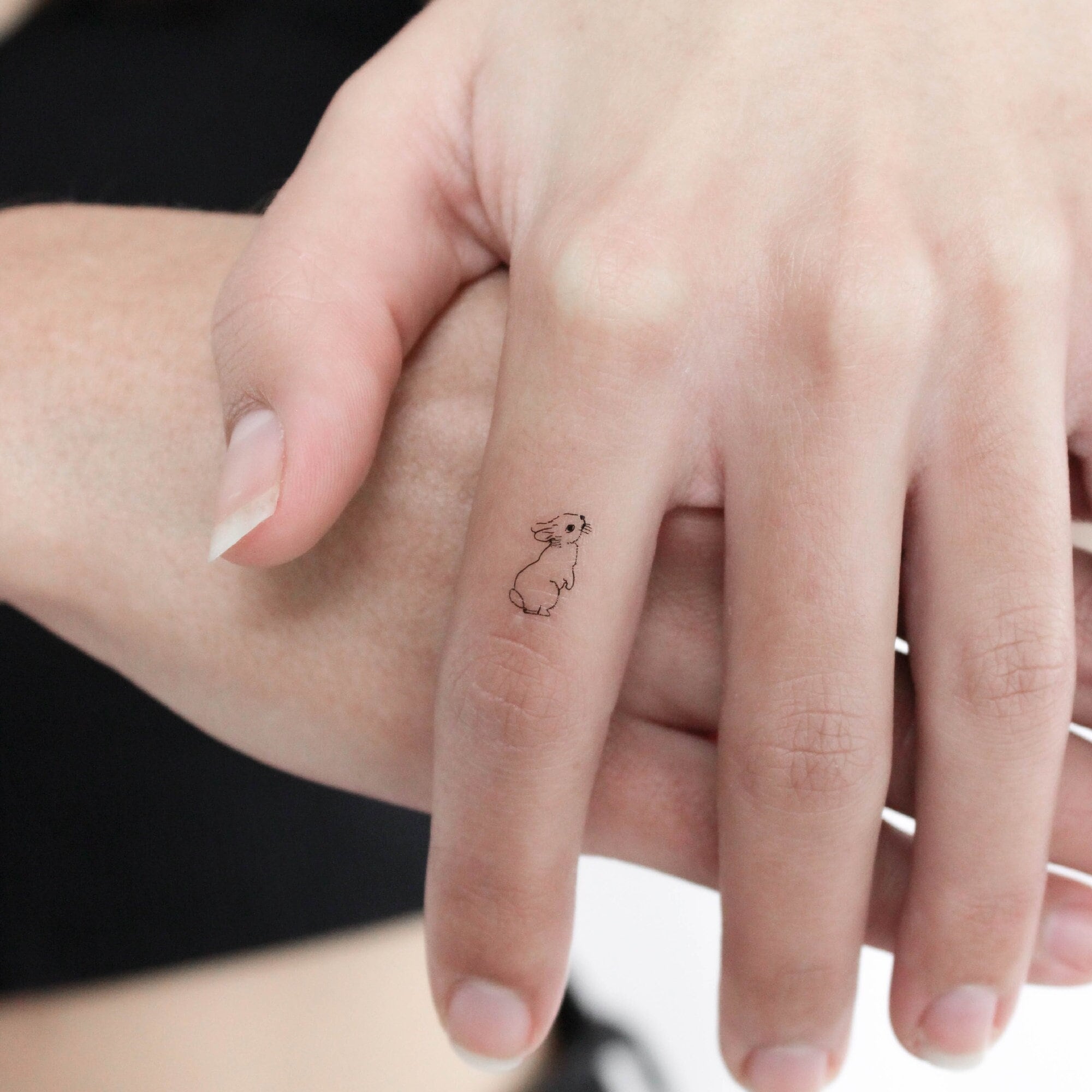 Tiny Standing Rabbit Temporary Tattoo (Set of 3)