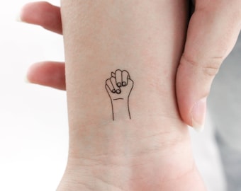 Sign Language N Temporary Tattoo (Set of 3)