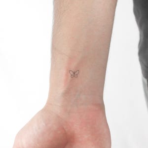 Tatuaje temporal de mariposa de una sola línea (juego de 3)