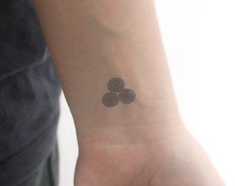Dreifach Spirale Triskele temporäres Tattoo (3er Set)