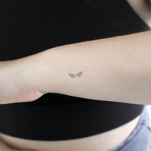 Tijdelijke tattoo kleine engelenvleugels en halo (set van 3)