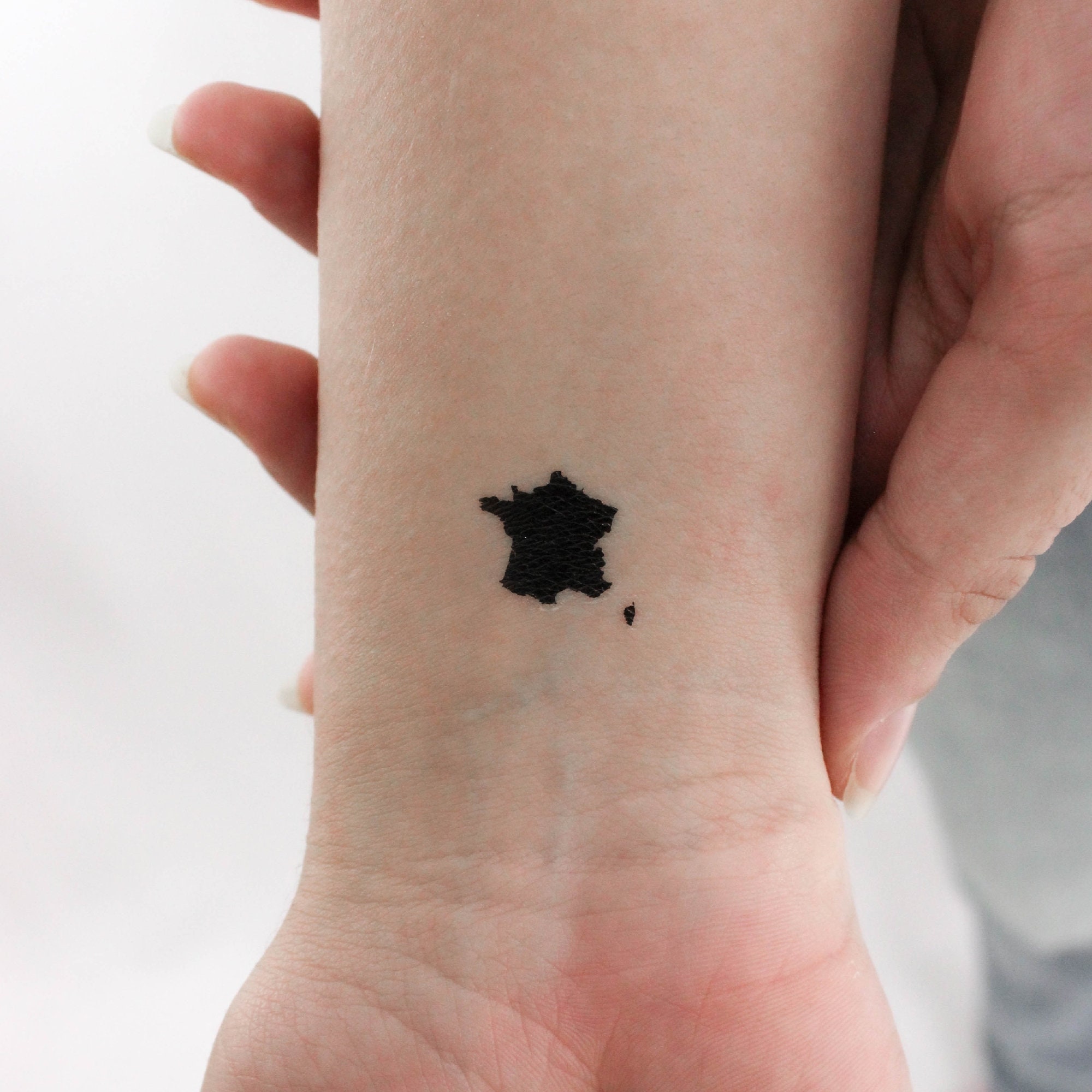 Tatuaggio temporaneo della mappa della Francia (set di 3)