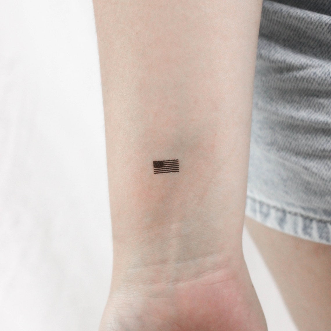 Small Black USA Flag Temporary Tattoo (set of 3) - Etsy